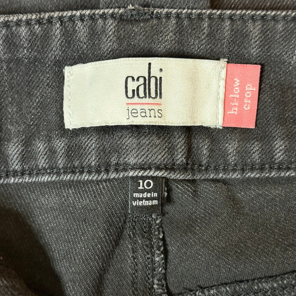 CAbi High-Low Crop #4519 Black Crop Jean Size 10 EUC - Picture 5 of 9